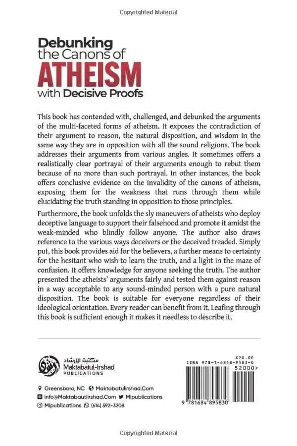 Debunking the Canons of Atheism with Decisive Proofs, photograph of this copy