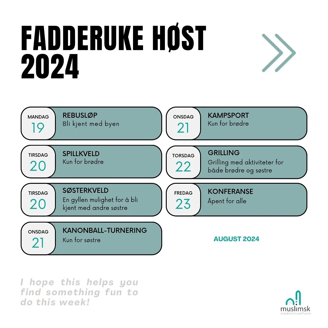Fadderuke — event poster