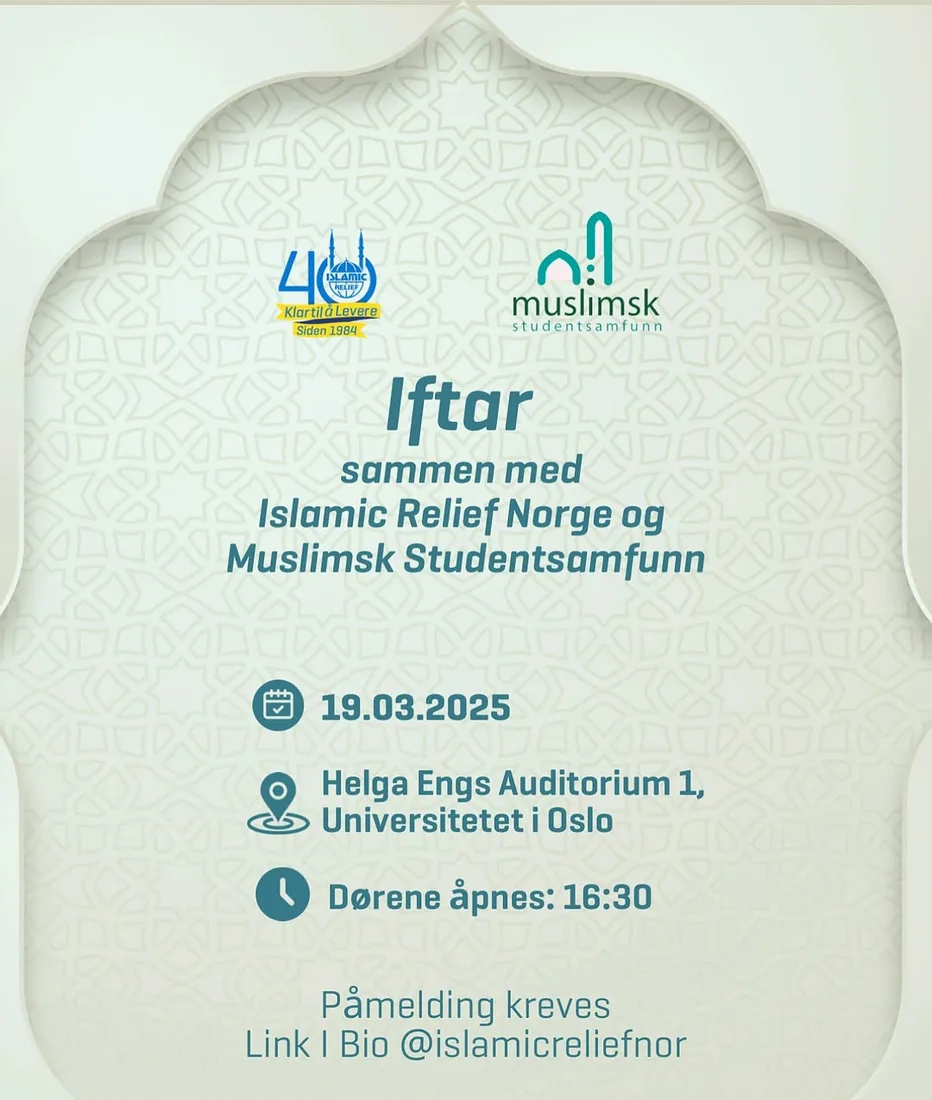 Iftar m/Islamic Relief — event poster