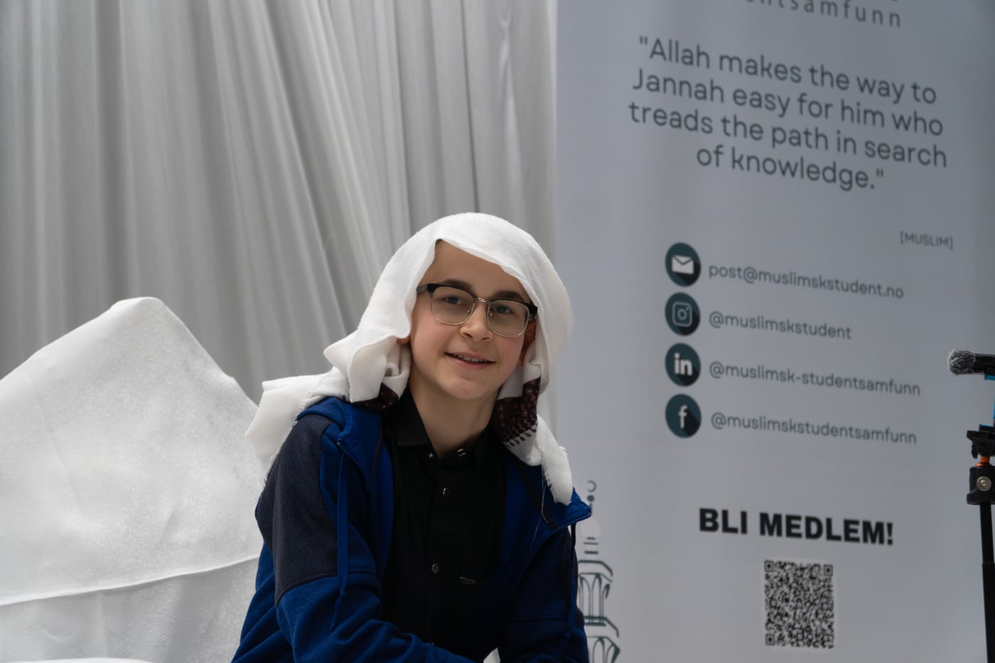 A young member at the Scandinavian Quran Competition